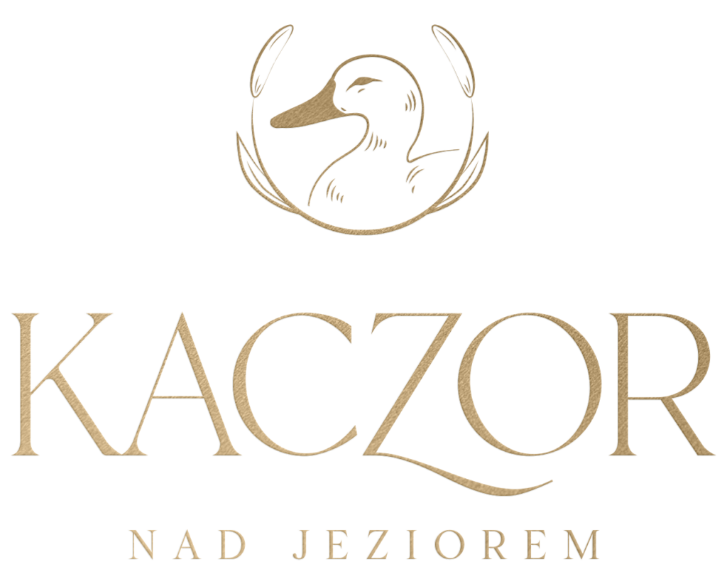 złote logo kaczor nad jeziorem